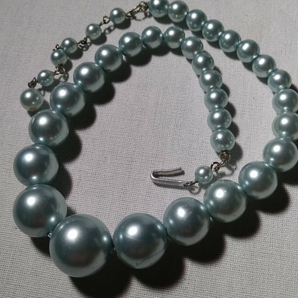Baby Blue Large Bead Necklace - Picture 1 of 5